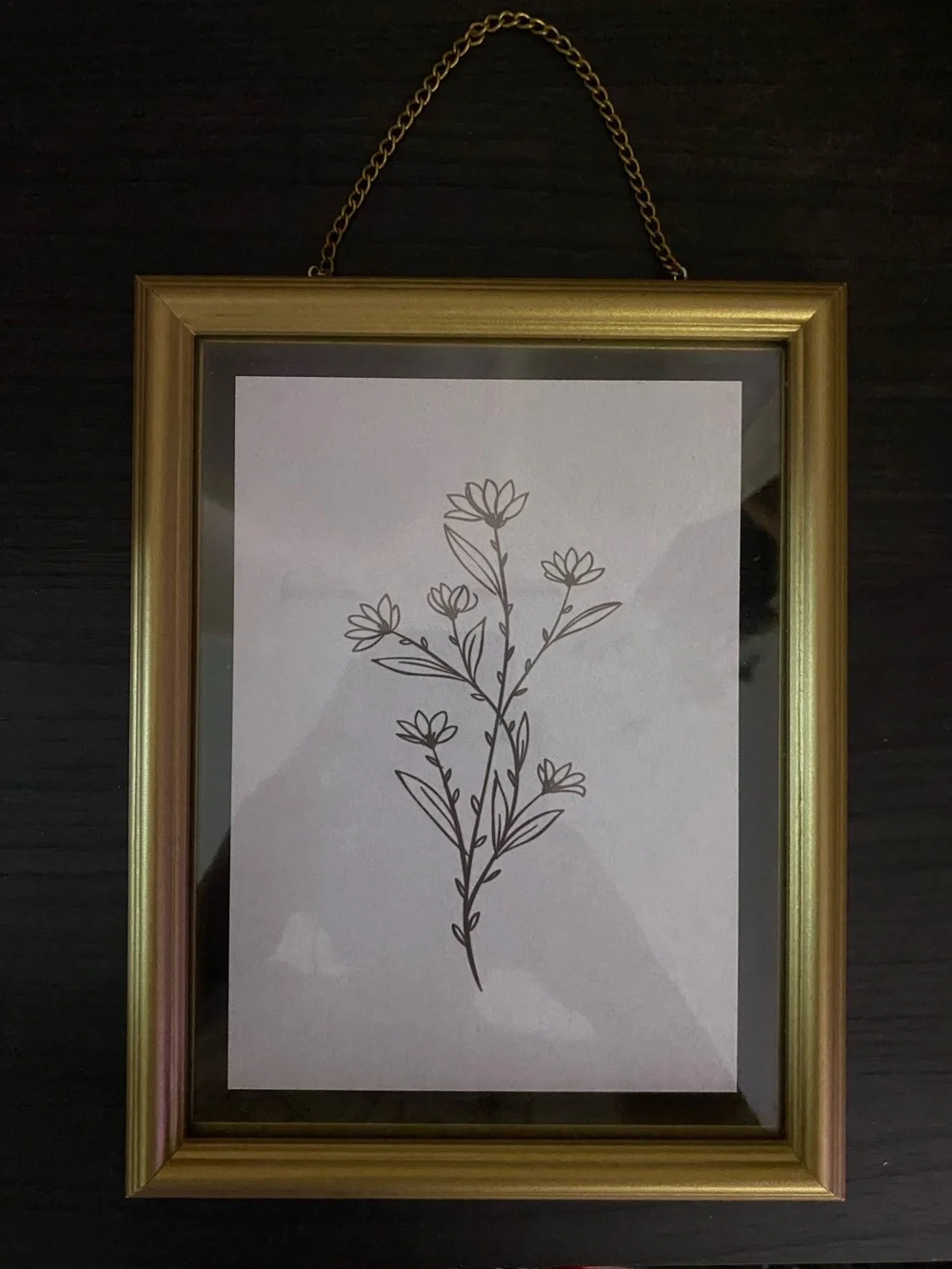 Antique Gold Floating Glass Hanging Wooden Frame Gallery Wall Vintage Inspired